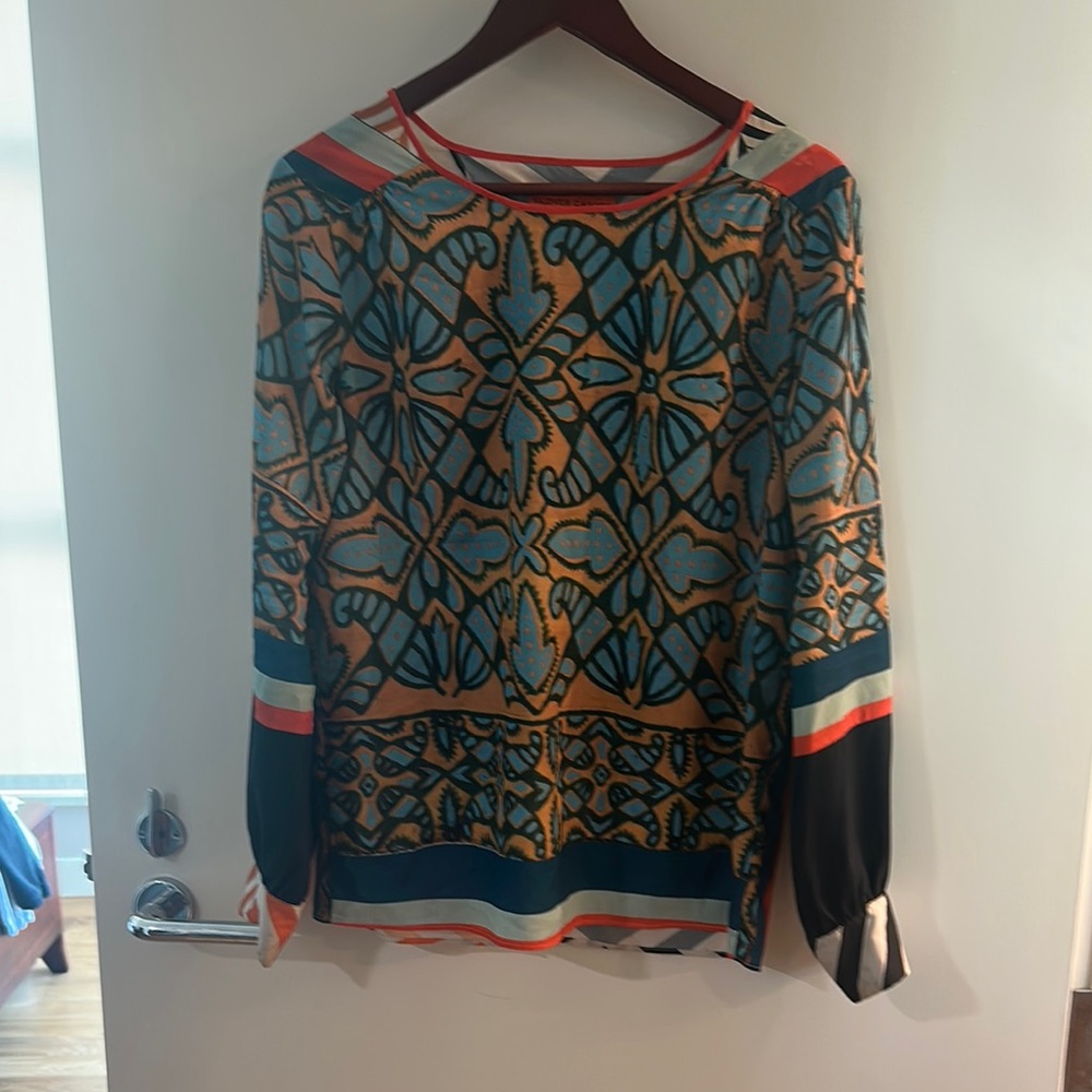 Multicolor Geometric Print Women's Top